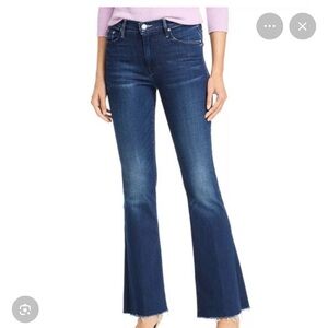 Mother Jeans Womens 26 x 30 Blue The Weekender Fray Flare Teaming Up Denim $258